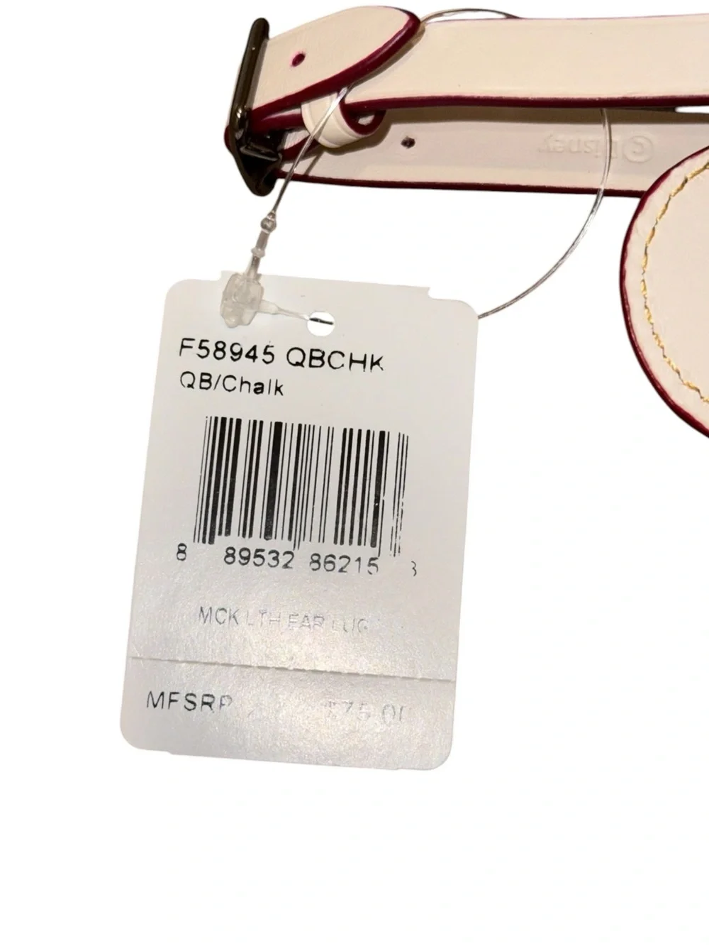 NWT Coach x Disney Collection Luggage Travel Bag Tag White Leather Collector